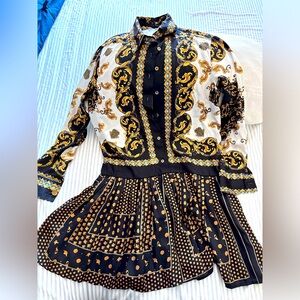 Printed satin dress - M/L